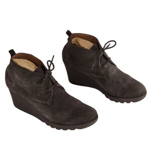 Donald J Pliner Suede Wedge Ankle Boot Booties‎ sz 9 Women Makko Brown Leather